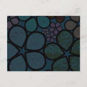 Tarjeta postal floral texturizada moderna multicol