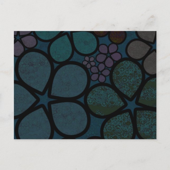 Tarjeta postal floral texturizada moderna multicol (Anverso)