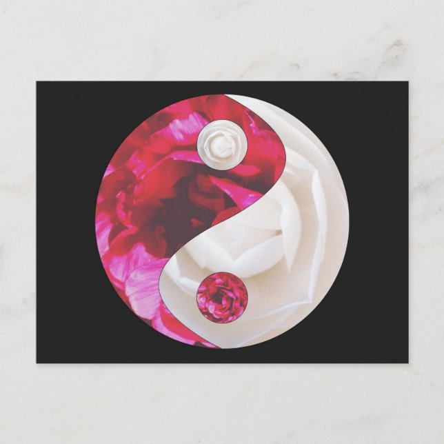 Tarjeta postal Flower Yin Yang (Anverso)