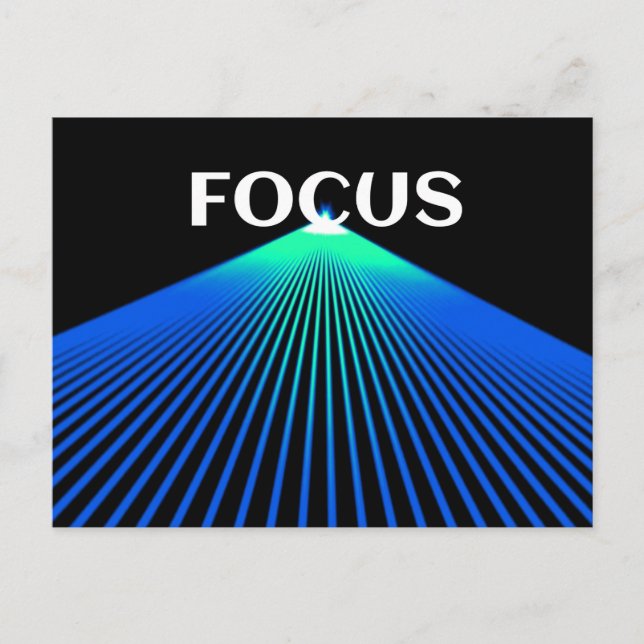 Tarjeta postal FOCUS con láser verde y azul (Anverso)