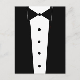 Tarjeta postal formal elegante de Tuxedo