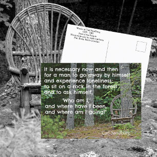 Tarjeta postal fotográfica de la cita de Carl Sand