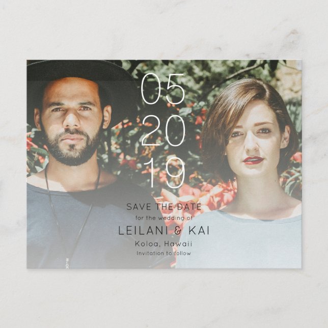 Tarjeta Postal Fotográfica Minimalista para Anunci (Anverso)