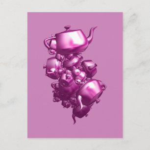 Tarjeta postal fractal de teteras tambaleantes