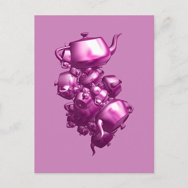 Tarjeta postal fractal de teteras tambaleantes (Anverso)