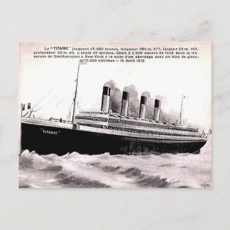 Tarjeta postal francesa antigua - El "Titanic"