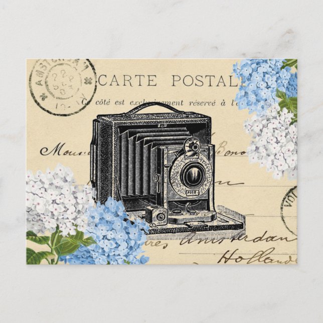 Tarjeta postal francesa de Flor azul de cámara de  (Anverso)