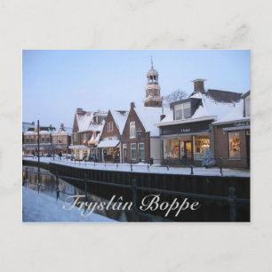 Tarjeta postal Fryslân Boppe Lemmer Canal