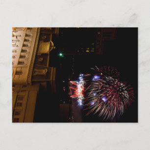 Tarjeta postal: Fuegos artificiales de Dayton (roj
