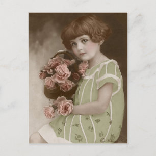 tarjeta postal ganadora eduardiana sepia con manch