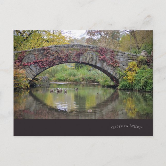 Tarjeta postal Gapstow Bridge-Central Park NYC (Anverso)