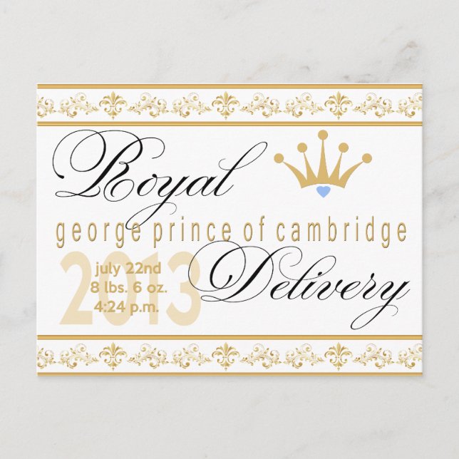 Tarjeta postal George Prince of Cambridge Souvenir (Anverso)