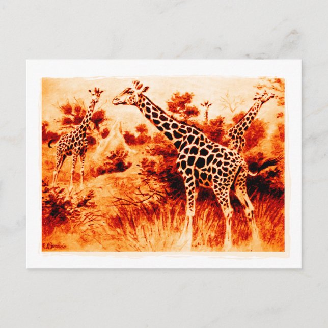 Tarjeta postal Giraffe (Anverso)