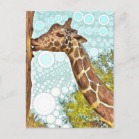 Tarjeta postal Giraffe Kiss