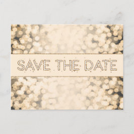 Tarjeta Postal Glam SAVE THE DATE Luces Brillantes
