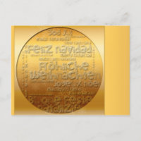 Tarjeta postal Gold International Weihnachten Navi