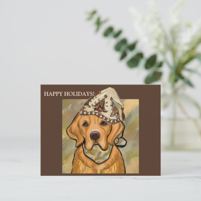 TARJETA POSTAL GOLDEN RETRIEVE (Anverso de pie)