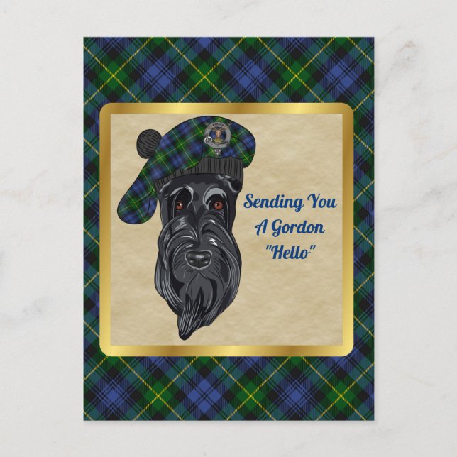 Tarjeta postal Gordon Clan y Tartan (Anverso)
