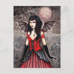 Tarjeta postal gótica de Halloween de vampiros de