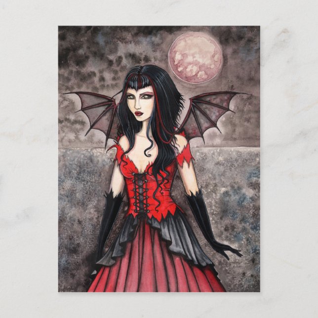 Tarjeta postal gótica de Halloween de vampiros de  (Anverso)