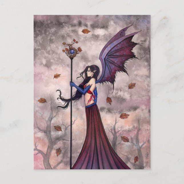 Tarjeta postal gótica de vampiros del corazón del  (Anverso)