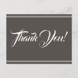 Tarjeta postal "¡Gracias!" respetuosa y elegante