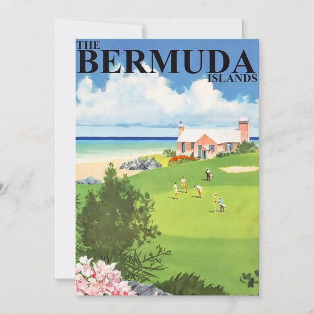 Tarjeta postal grande 5x7 de viaje a Bermudas (Anverso)
