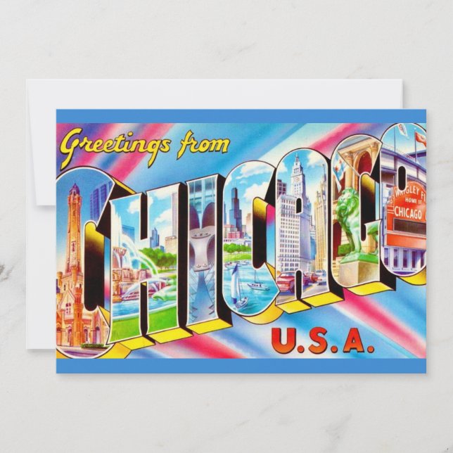 Tarjeta postal grande de Chicago 5x7 (Anverso)