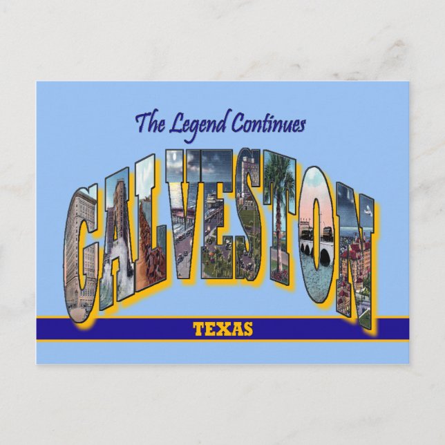 Tarjeta postal grande de GALVESTON Texas (Anverso)