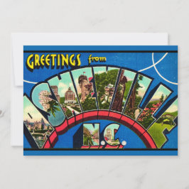 Tarjeta postal grande retro Asheville NC 5x7