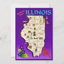 Tarjeta Postal Grande Vintage Illinois Greetings 5