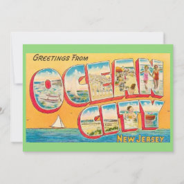 Tarjeta postal grande Vintage Ocean City NJ 5x7