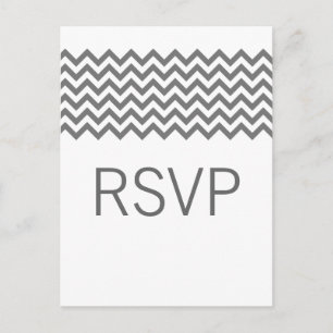 Tarjeta postal Gray Simple Chevron RSVP