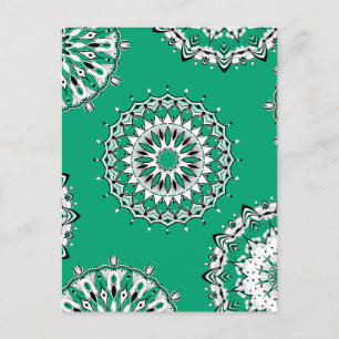 Tarjeta postal Green Mandalas 1