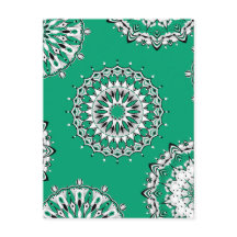 Tarjeta postal Green Mandalas 1