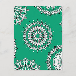 Tarjeta postal Green Mandalas 1
