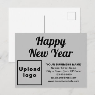 Tarjeta postal gris de año nuevo empresarial