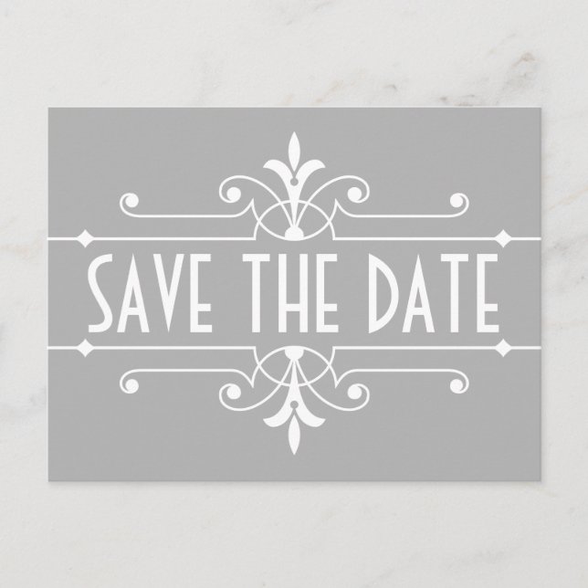 Tarjeta postal gris elegante ornamental para guard (Anverso)