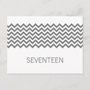 Tarjeta postal Gris Simple Chevron Table