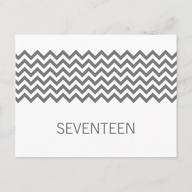 Tarjeta postal Gris Simple Chevron Table (Anverso)