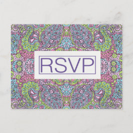 Tarjeta postal Groovy Daisy RSVP de 4,25" x 5,6"