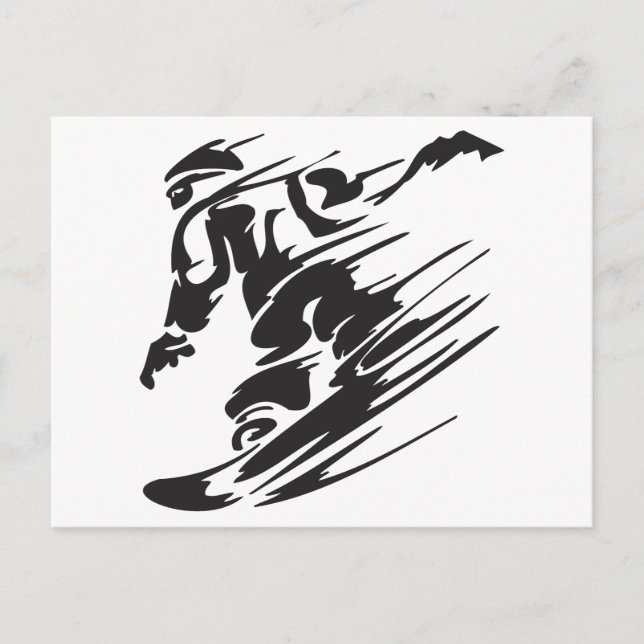 Tarjeta postal Guay Silhouette Snowboarding Mounta (Anverso)