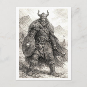 Tarjeta postal. Guerrero vikingo