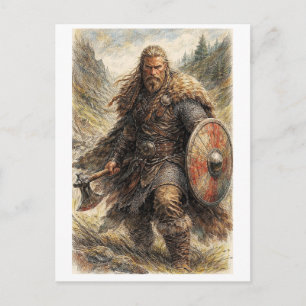 Tarjeta postal. Guerrero vikingo