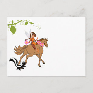 Tarjeta postal Hada Caballo Mofeta Floral
