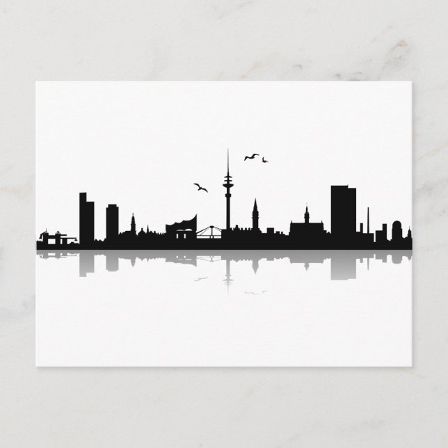 Tarjeta postal Hamburgo horizonte (Anverso)