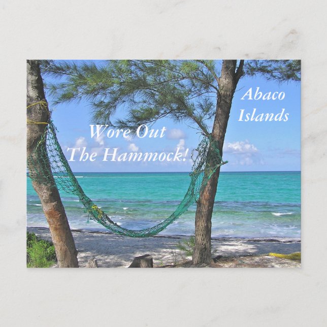 TARJETA POSTAL, "HAMMOCK/ABACO ISLANDS/BAHAMAS" (Anverso)