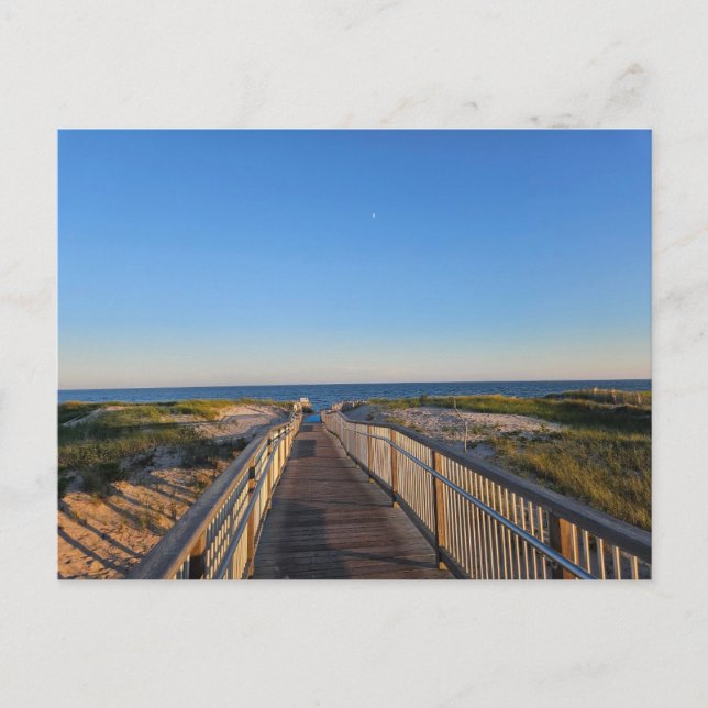 Tarjeta postal Hamptons Beach Sand Ocean Boardwalk (Anverso)