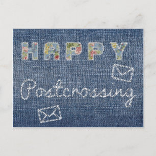 Tarjeta postal "Happy Postcross Jeans"