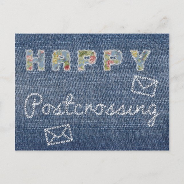 Tarjeta postal "Happy Postcross Jeans" (Anverso)
